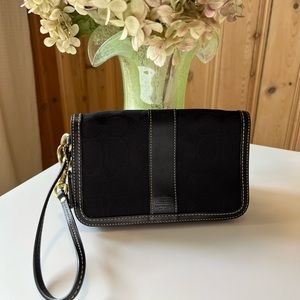 Coach black wristlet